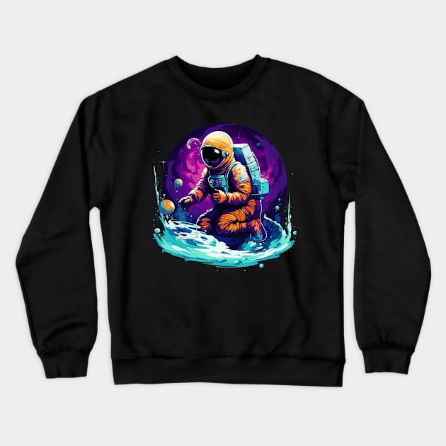 astronaut in space Crewneck Sweatshirt by legend